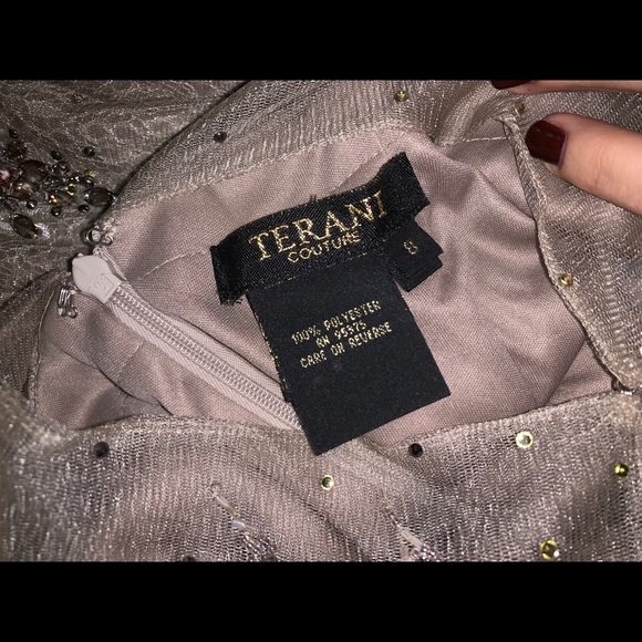 Beaded Lace Floor Length Mother of the Bride Gown - Picture 3 of 8